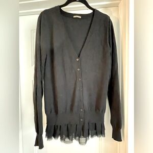 Black Ruffle Detail Sweater